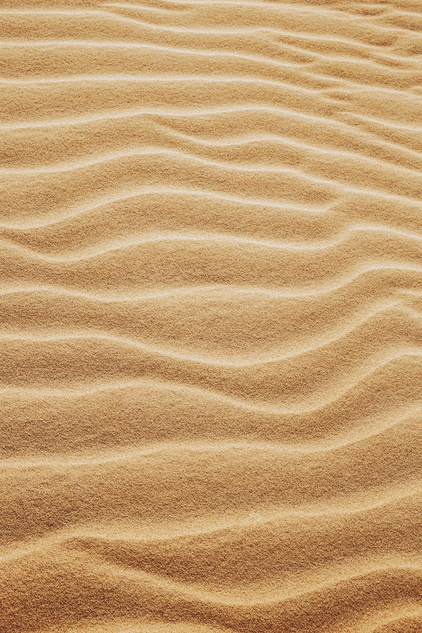 fine sandy dunes in dry desert