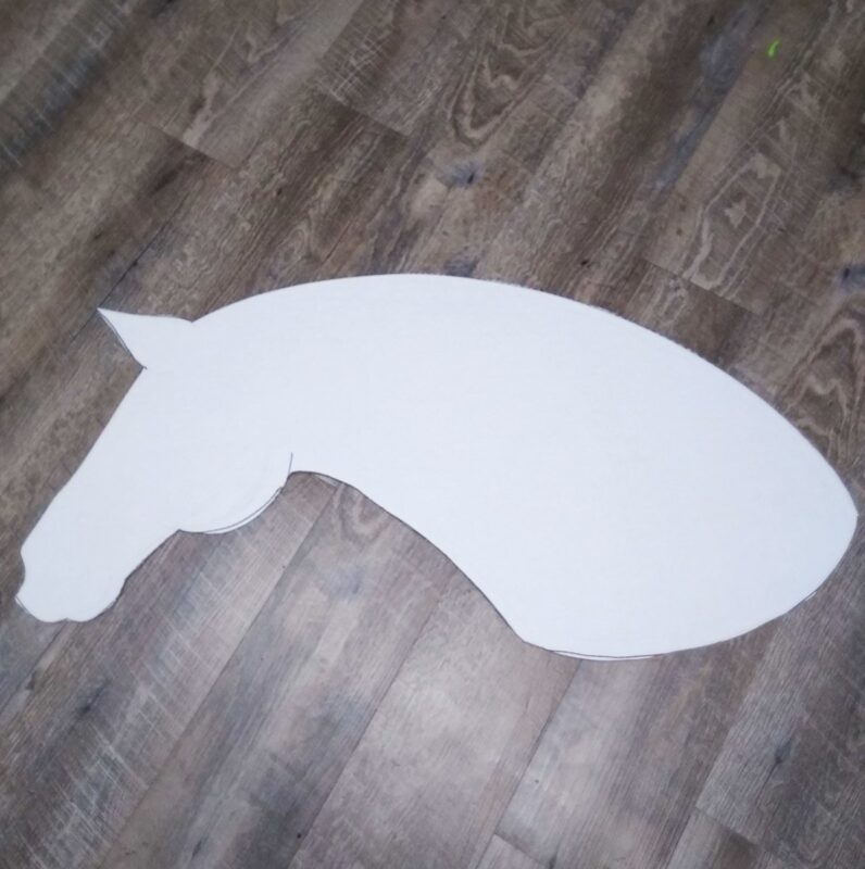 Cut out the outline to to make a horse shape. The board is ready to finish.