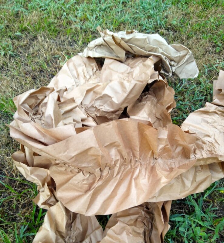 Packing paper ready to be used as horse enrichment.