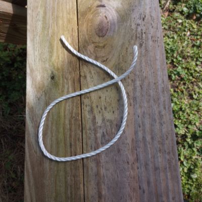 A length of braided polypropylene rope.